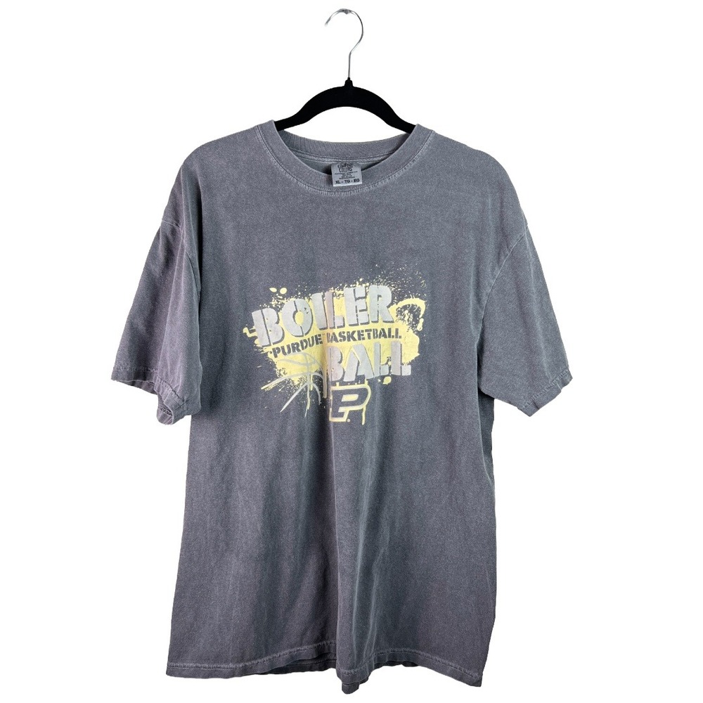Comfort Colors Purdue Basketball Shirt Men's XL Grey Y2K Streetwear
